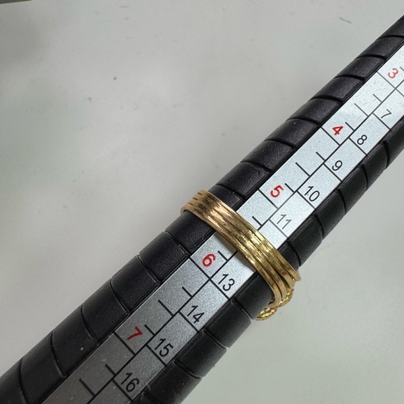 14K yellow gold and pink sapphires cluster ring - Picture 9 of 14